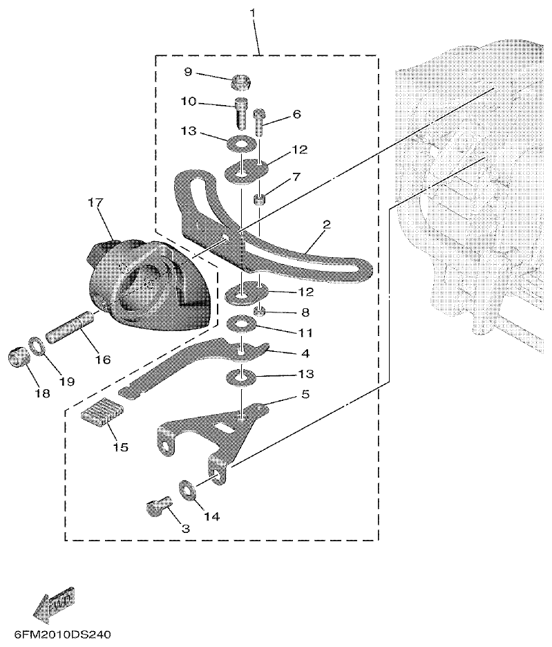 Yamaha F25G STEERING FRICTION parts diagram